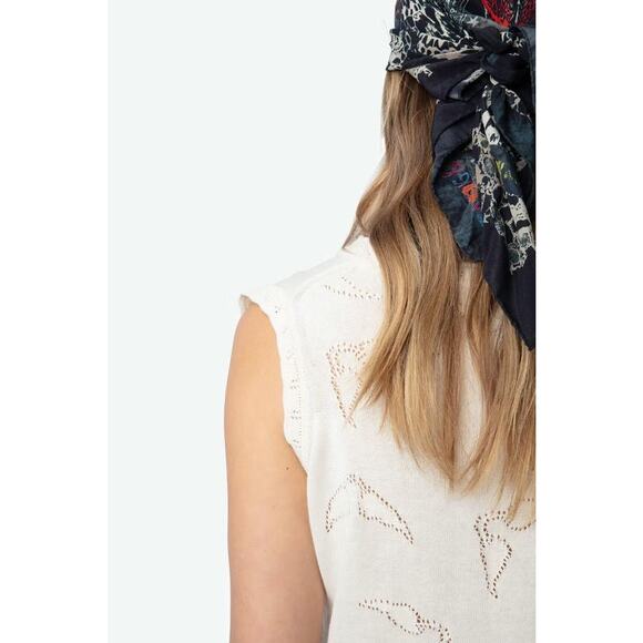 Zadig & Voltaire Emmyl Wings Sweater Tank in Ecru M - Picture 3 of 5